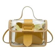 Jierger Clear Crossbody Satchel Purse Handbag Stadium Approved Vegan Leather Concert Bag for Women and Teen Girls Shoulder Purses and Handbags