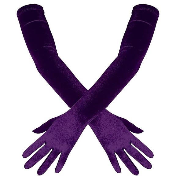 Jierger Clearance 1 Pair Opera Dance Finger 1920s Bridal Long Length Gloves Satin Opera Party Wedding Bridal Etiquette Gloves Sun Protection Gloves for Women Girls, 20.47 inches