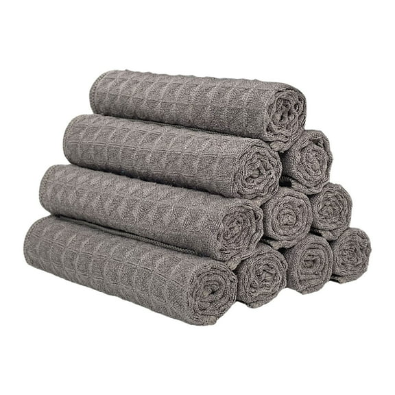 Jierger Clearance 10pcs Cotton Kitchen Towels and Dishcloths and Absorbent Cloth Dish Towels Quick Drying Hand Towels for Kitchen, Hand, Counter Wipes 12 X 12 & 15 X 25 Inches