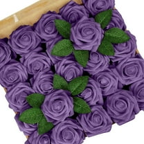 Jierger Clearance 25pcs Artificial Flower Foam Rose Real Touch Roses Flower Heads with Stem for DIY Wedding Bouquets Centerpieces Arrangements Party Home Decoration