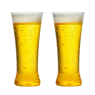 Jierger Clearance 2pcs 500ml Host Glass, Freezer Gel Chiller Double Wall Plastic Frozen Pint Glass for Freezer, Plastic Beer Mugs with Handles for Parties and Gifts
