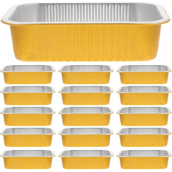 Jierger Clearance Aluminum Pans 25pcs Heavy Duty Disposable Foil Pans for Baking Roasting Chafing 750ml Deep Tin Foil Bakeware Steam Table Tray Cookware Food Prepping Cake Oven Pan