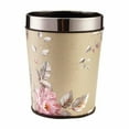 thumbnail image 1 of Jierger Clearance Flower Pattern Trash Can Wastebasket Round Garbage Container for Round Garbage Container Bin for Bathrooms, Powder Rooms, Kitchens, Home Offices 8 x 10 Inches, 1 of 3
