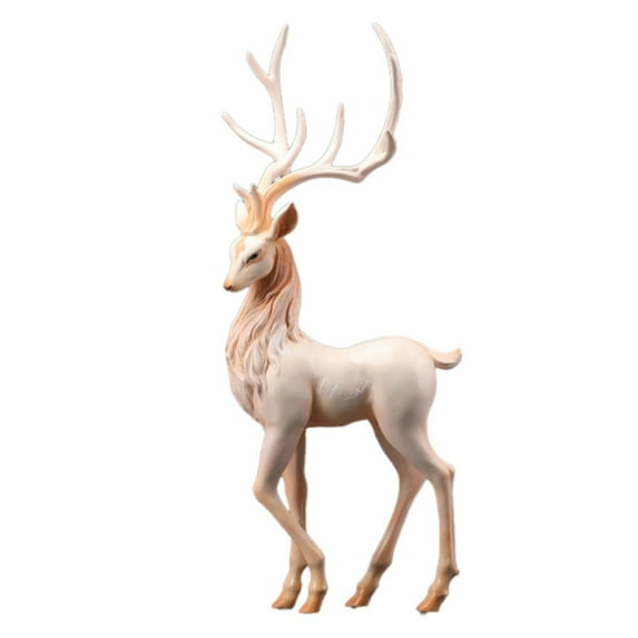 Jierger Resin Deer Christmas Decoration Reindeer Ornaments Sculpture for Bedroom Living Room Desk Gifts Light for Table Top Christmas Decorations Indoor Home Decor Holiday Party Gifts