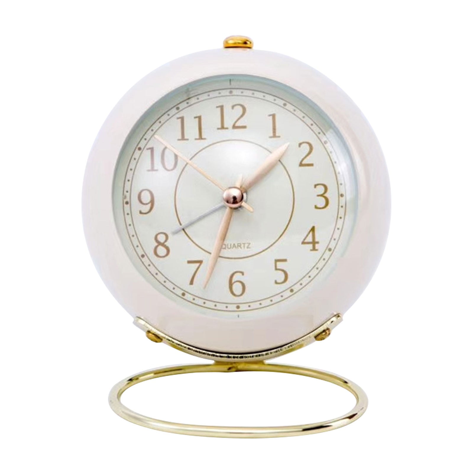 Jierger Clearance Vintage Gold Metal Mini Desk Clock - Silent Battery ...