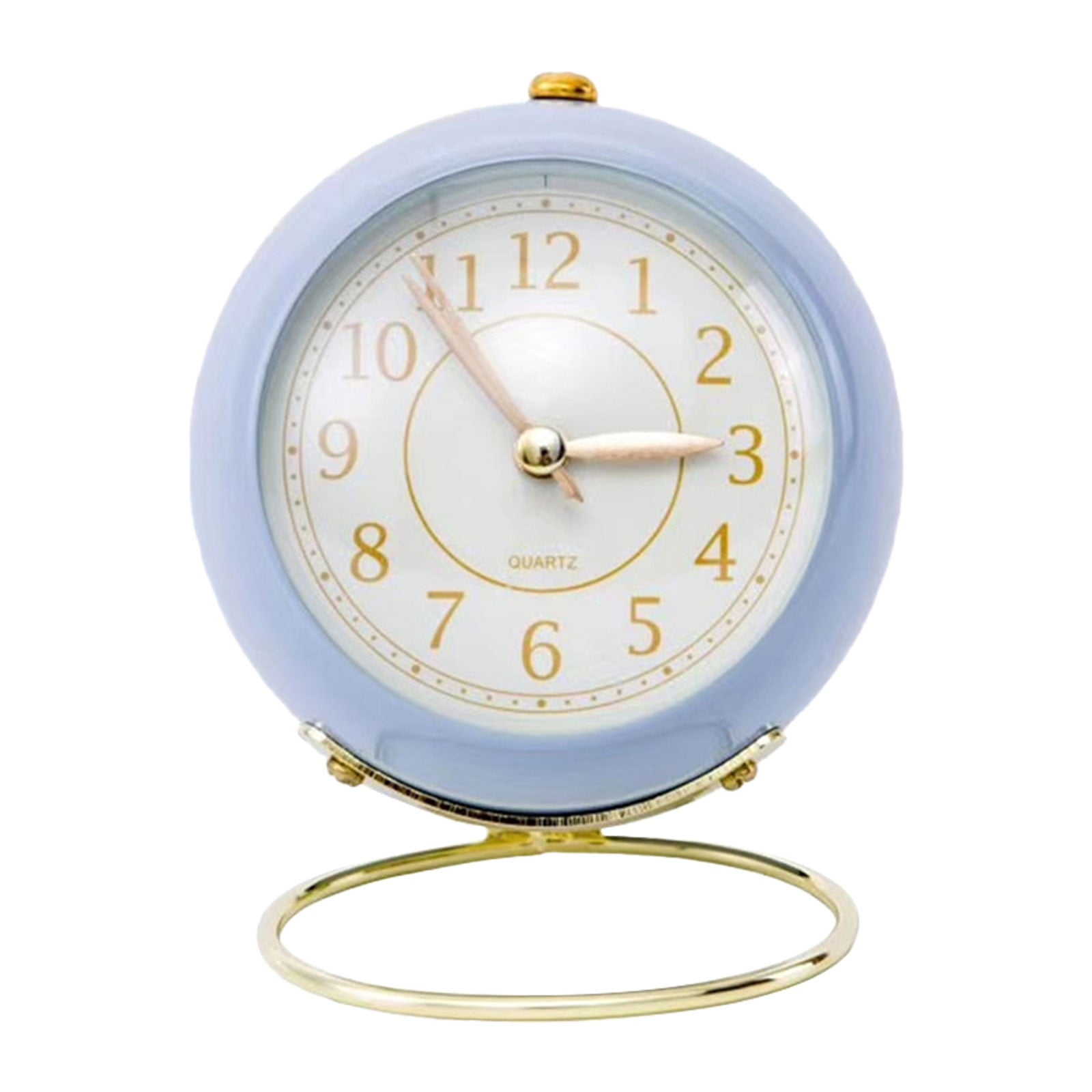 Jierger Clearance Vintage Gold Metal Mini Desk Clock - Silent Battery ...