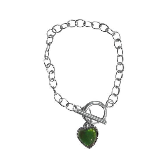 Jierger Color Change Heart Women's Bracelet Temperature Sensitive Color Change Bracelet Heart Bracelet for Women Girls Mother Jewelry Gift for Halloween Christmas Valentine Party Birthday Gift