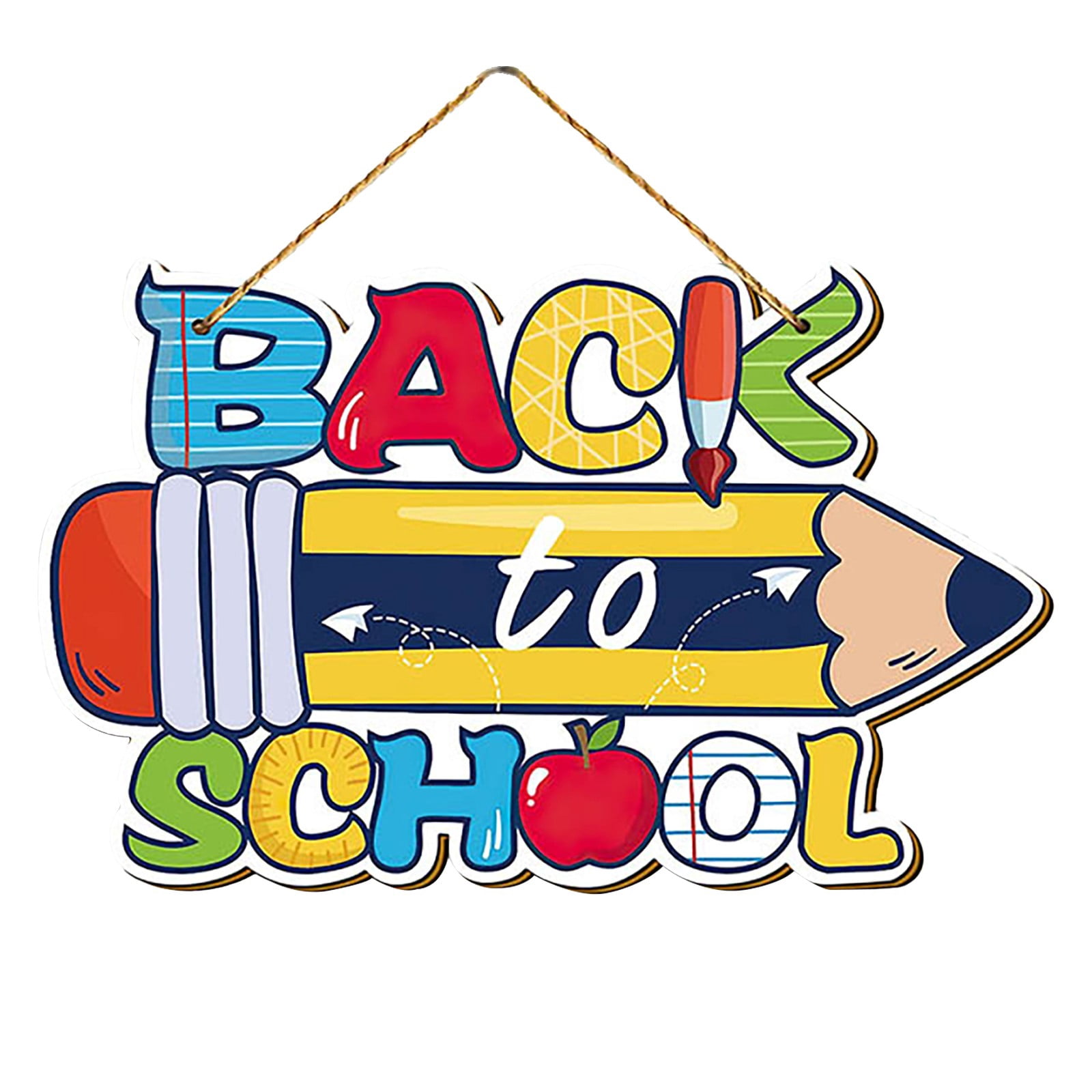 Jierger Colorful Wood Sign Plaque Cute School Wooden Hanging Decoration ...