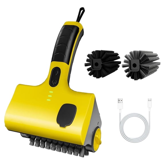 Jierger Cordless & Rechargeable Griddle Cleaning Robot Set for Accessories with Brush PP Brush for Bathtub Kitchen Floor Waterproof Multi-Cleaning Tools