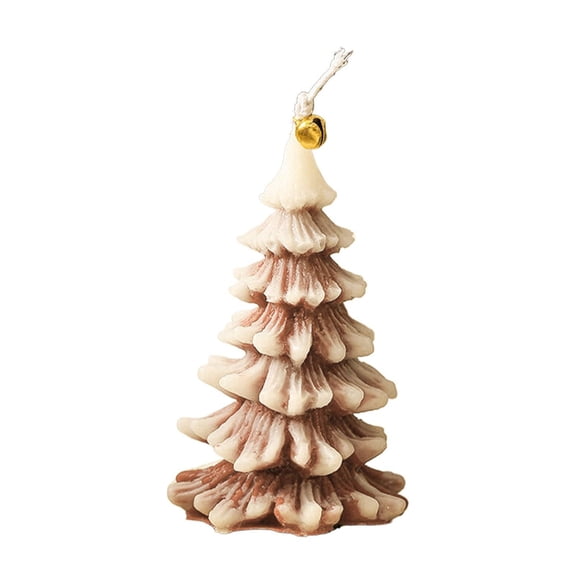 Jierger Creative Birthday Piece In The Shape of A Needle Christmas Tree with Natural Wooden Base for Home Table Fireplace Christmas Decorations