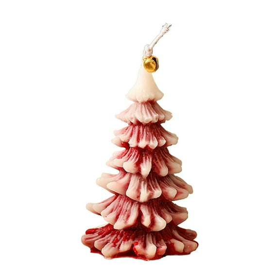 Jierger Creative Birthday Piece In The Shape of A Needle Christmas Tree with Natural Wooden Base Home Table Decors for Holidays Parties Anniversaries Decorations