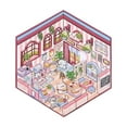 thumbnail image 1 of Jierger DIY 3D House Stickers Cute Scene Stickers Fun DIY Stickers Scene Make Your Own Sunshine House| Library|cat Cafe| for Adult Kids for Relief Stress Pass The Time, 1 of 6