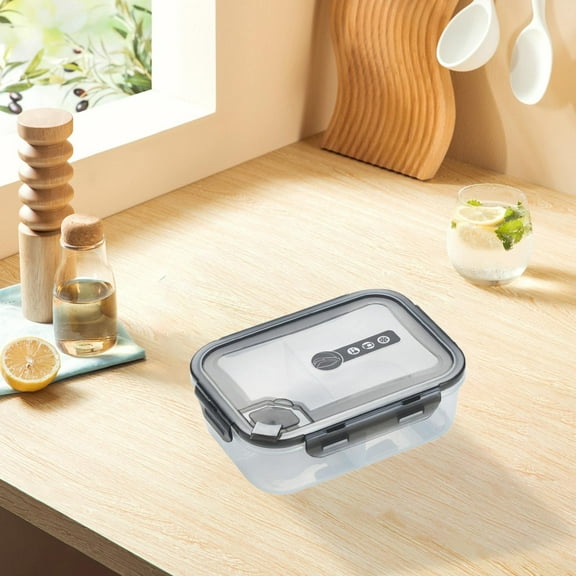 Jierger Dietary Preparation Container with 3 Compartments Microwave Sealed Plastic Preservation Box Portable Lunch Box Dressing and Seasoning Container Food