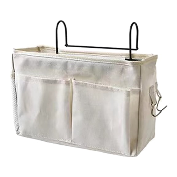 Jierger Dormitory Storage Bedside Hanging Basket Student Dorm Room Storage Bag Home Cotton Linen Fabric Bedside Storage Storage Hanging Bag for Counters Black Home Kitchen Stand Decorative