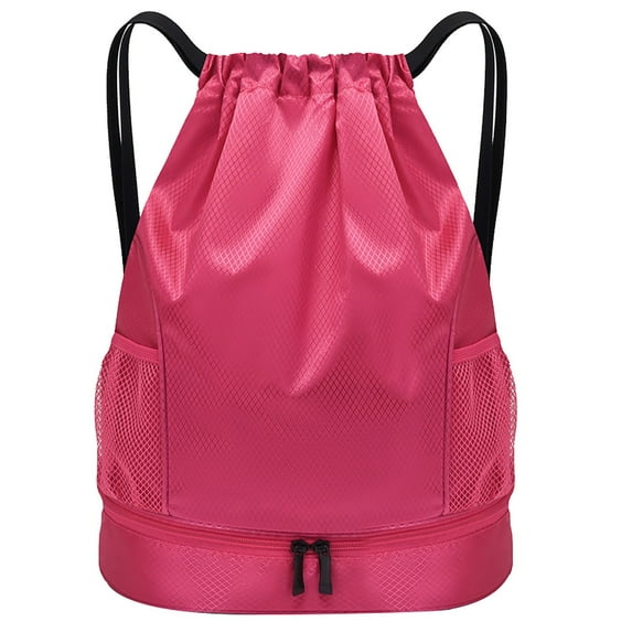 Jierger Drawstring Bag Lightweight String Backpack with Water Bottle Holder and Pockets Gym Sports Sackpack for Student&Adults School Classroom Office Home, Back to School Supplies