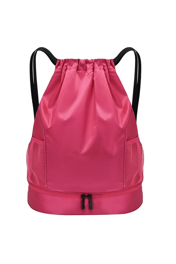 Drawstring Bag Lightweight String Backpack with Water Bottle Holder and Pockets Gym Sports Sackpack for Student&Adults School Classroom Office Home, Back to School Supplies