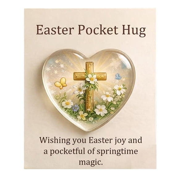 Jierger Easter Pocket Hug 2D Acrylic Flat Design, Easter Bunny Pocket Hug Cards with Positive Message, Small Comfort Gift for Friends, Easter Basket Stuffer and Keepsake