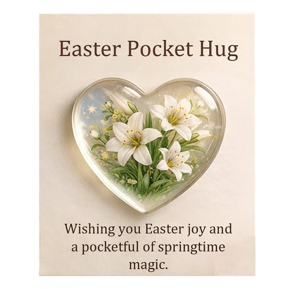 Jierger Easter Pocket Hug 2D Acrylic Flat Design, Easter Bunny Pocket Hug Cards with Positive Message, Small Comfort Gift for Friends, Easter Basket Stuffer and Keepsake