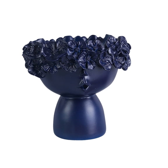 Jierger Elegant Girl Head Planter Vase, Decorative FaceFlower Pot with CrownDesign, Ideal for Nursery, Wreath and Modern Home Decoration
