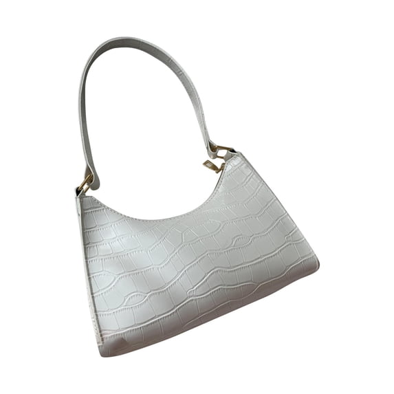 Jierger Fashion Solid Color PU Underarm Bag Compact Zipper Handbag Ladies Shoulder Bag for Women Shoulder Purses and Handbags for Men Women Outdoor Travel Work