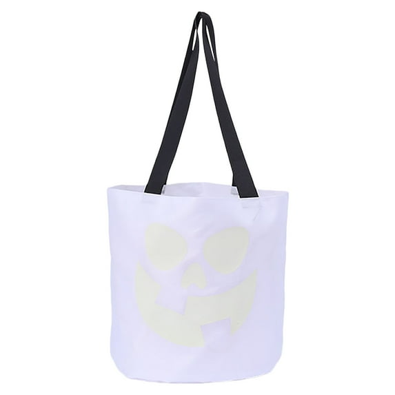 Jierger Glowing Halloween Basket Pumpkin Bucket Multi Purpose Trick Or Candy Bag Halloween Decoration for Halloween Party Favors & Birthday Candy Bags 9.45 x 10.24 Inch