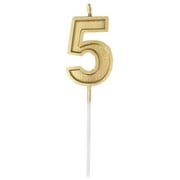 Jierger Gold Number Birthday Numeral Candles Number Cake Decor for Adults/Kids Party Decorative Natural Candles with Long Lasting for Mother's Day Birthday Anniversary