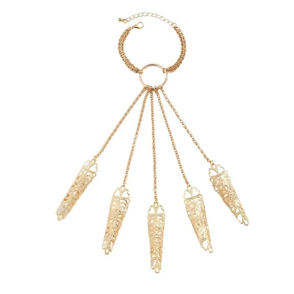 Jierger Gothic Halloween Chain Finger Bracelet Personalized Tapered Tassel Nail Hand Back Chain for Birthday Mothers day Thanksgiving Christmas Valentine's Day Teacher Appreciation Gifts