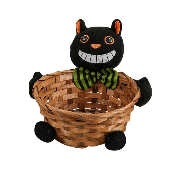 Jierger Halloween Bar Creatively Houses Woven Baskets Children's Fruit Baskets Halloween Pumpkin Candy Jars for Christmas Halloween Thanksgiving Holiday Wedding Bridal Birthday Party Gift