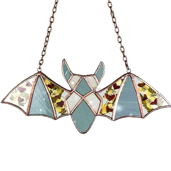 Jierger Halloween Decoration Props Colored Bat Window Hanging Acrylic Bat Wall Hanging Decoration for Window, Gothic Window Panel Wall Hanging Ornaments, Halloween Indoor Home Decorations