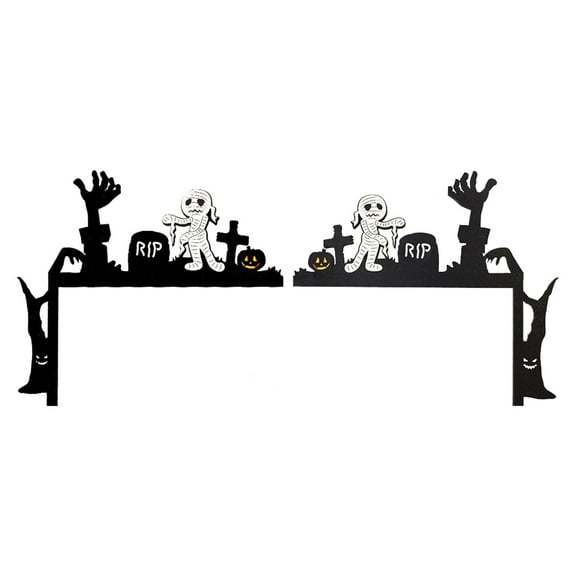 Jierger Halloween Door Corner Halloween Door Corner Sign Decoration Double Door Angle Sign Metal for Halloween Decor for Thanksgiving Halloween Door Wall Indoor Outdoor Decoration