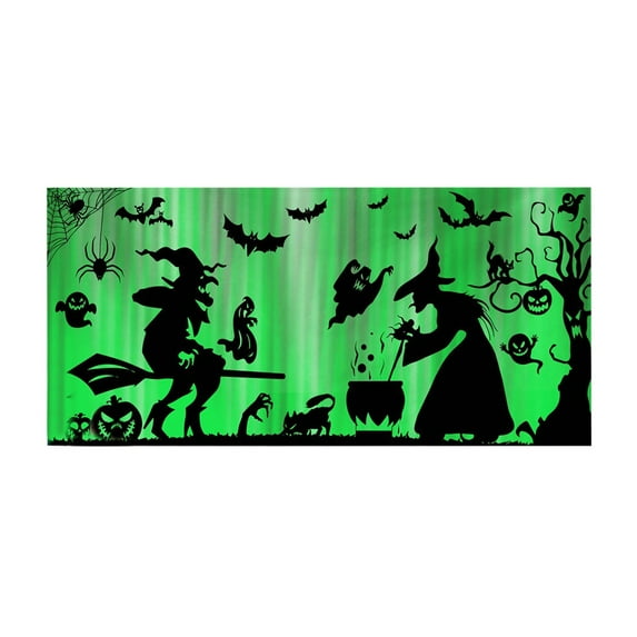 Jierger Halloween Garage Door Decorations Witch Halloween Garage Door Cover Bat Garage Door Banner Large with for Halloween Front Porch Wall Decorations 4.92 X 2.46 Ft