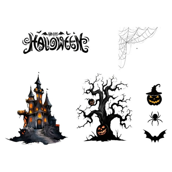 Jierger Halloween Witch Wall Decals Wall Window Sticker Decor Halloween Bat Wall Stickers Removable Peel and Stick Wall Decor for Bathroom Clings Halloween Party Indoor Outdoor DIY Home Window Decor