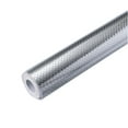 thumbnail image 1 of Jierger Kitchen Oil Proof Aluminum Foil Sticker Silver Chequer Peel and Stick Wallpaper Removable and Adhesive Paper for Kitchen Countertops Desk Cabinet Decorations, 1 of 9