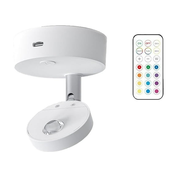 Jierger LED Spotlights 13 Colors USB Rechargeable Picture Lights with Remote for Display Art Work Indoor Uplighting Mini Spotlights for Paintings Wall Dartboard for Bedrooms, Baby Nursery and Sleep