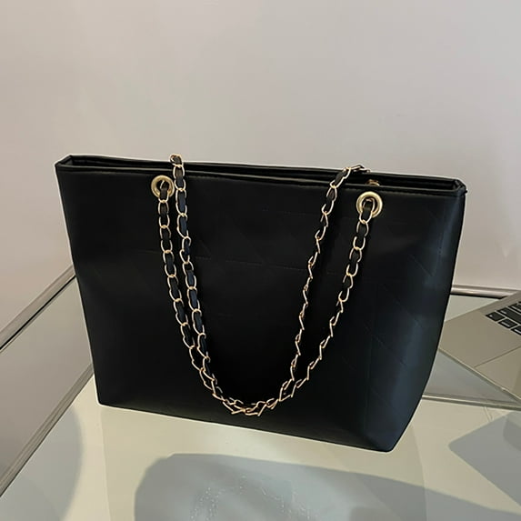 Jierger Ladies Fashion Solid Color Leather Diamond Bag Zipper Metal Chain Shoulder Strap Shoulder Bag Crossbody Bags Shoulder Purse Handbag for Women