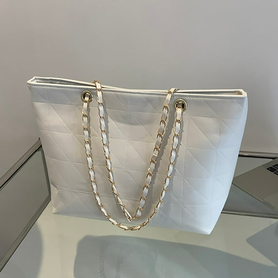 Jierger Ladies Fashion Solid Color Leather Diamond Bag Zipper Metal Chain Shoulder Strap Shoulder Bag Crossbody Bags Shoulder Purse Handbag for Women