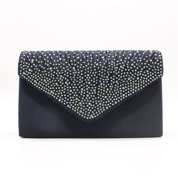 Jierger Ladies Large Evening Satin Bridal Diamante Ladies Clutch Bag Party Prom Envelope Party Handbag Bridal Prom Purse