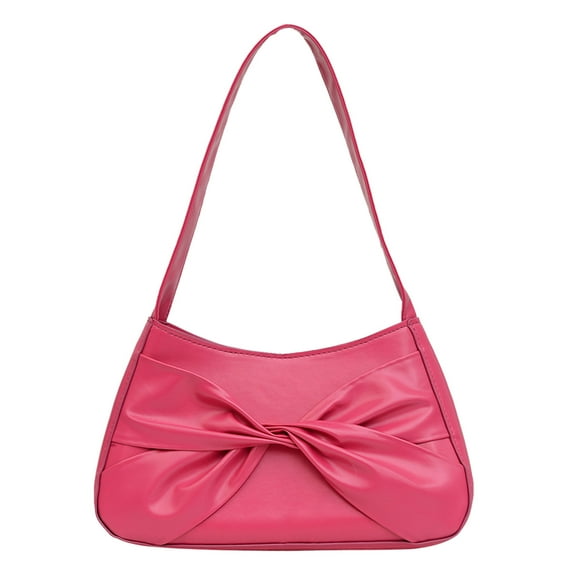 Jierger Ladies Shoulder Bag Solid Color Bow Personality Simple Armpit Square Bag for Women Shoulder Purses and Handbags