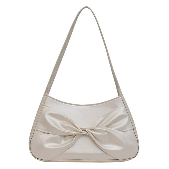 Jierger Ladies Shoulder Bag Solid Color Bow Personality Simple Armpit Square Bag for Women Shoulder Purses and Handbags