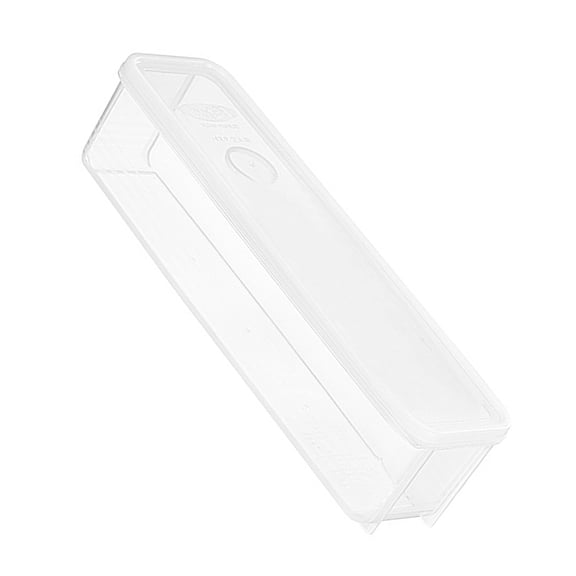 Jierger Long Plastic Food Storage Container with Lid for Scallions, Cilantro, Green Onions - Stackable, Airtight Clear Rectangular Food Container for Kitchen Fridge, 12x3.14x3 Inch