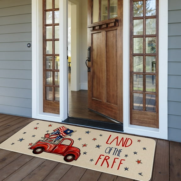 Jierger Memorial Day Welcome Door Mat 4th of July Patriotic Independence Day Doormat for Indoor Outdoor,Floor Mat Entry Rug Non-Slip Washable for Porch Front Door Entrance