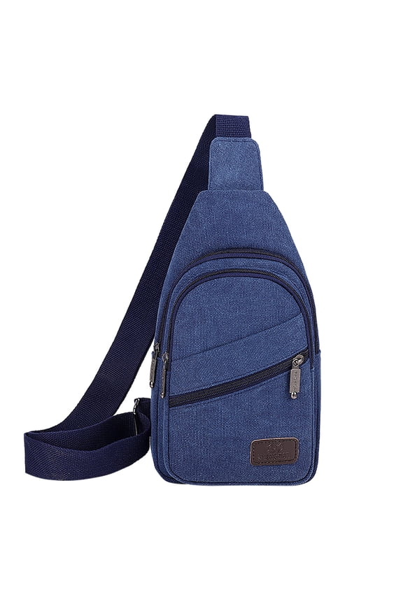 Men's New Casual Solid Color Simple One Shoulder Messenger Bag for Men Women Sling Backpack Hiking Daypack Multipurpose Cross Body Chest Bag