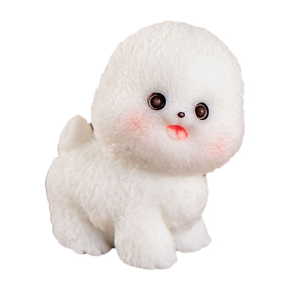 Jierger Miniature Cute Dog Figurine Creative Decoration for Desk Adorable Miniature Animal Accessories for Wedding Dinner Table Party Office Living Room Bedroom Decor