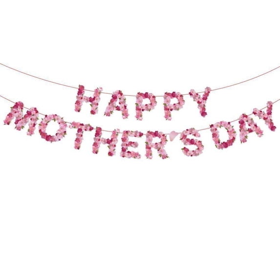 Jierger Mother’s Day Hanging Banner Set, Warm Letter Design Background Cloth, Perfect for Party, Anniversary Celebration and Photo Booth Backdrop Decoration