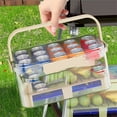 thumbnail image 1 of Jierger A Must Have for Picnics! Outdoor Portable Double Layer Fresh Keeping Box with Ice Box Mobile Small Refrigerator Lunch Box Fruit Box Portable Outing Keep Food Fresh!, 1 of 6