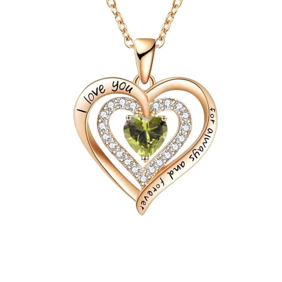 Jierger Necklace for Women Love Heart Pendant Birthstone Necklaces for Women Jewelry for Women Anniversary Birthday Gifts for Women Her Wife Mom Valentines Mothers Day Gifts