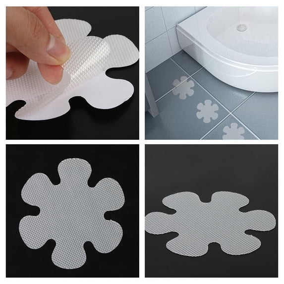 Jierger Non-Slip Bathtub Stickers, 10 PCS Clear Anti Slip Shower Grip Stickers Adhesive Decals for Bath Tub, Bathroom Floor, Stairs, 3.94" Diameter