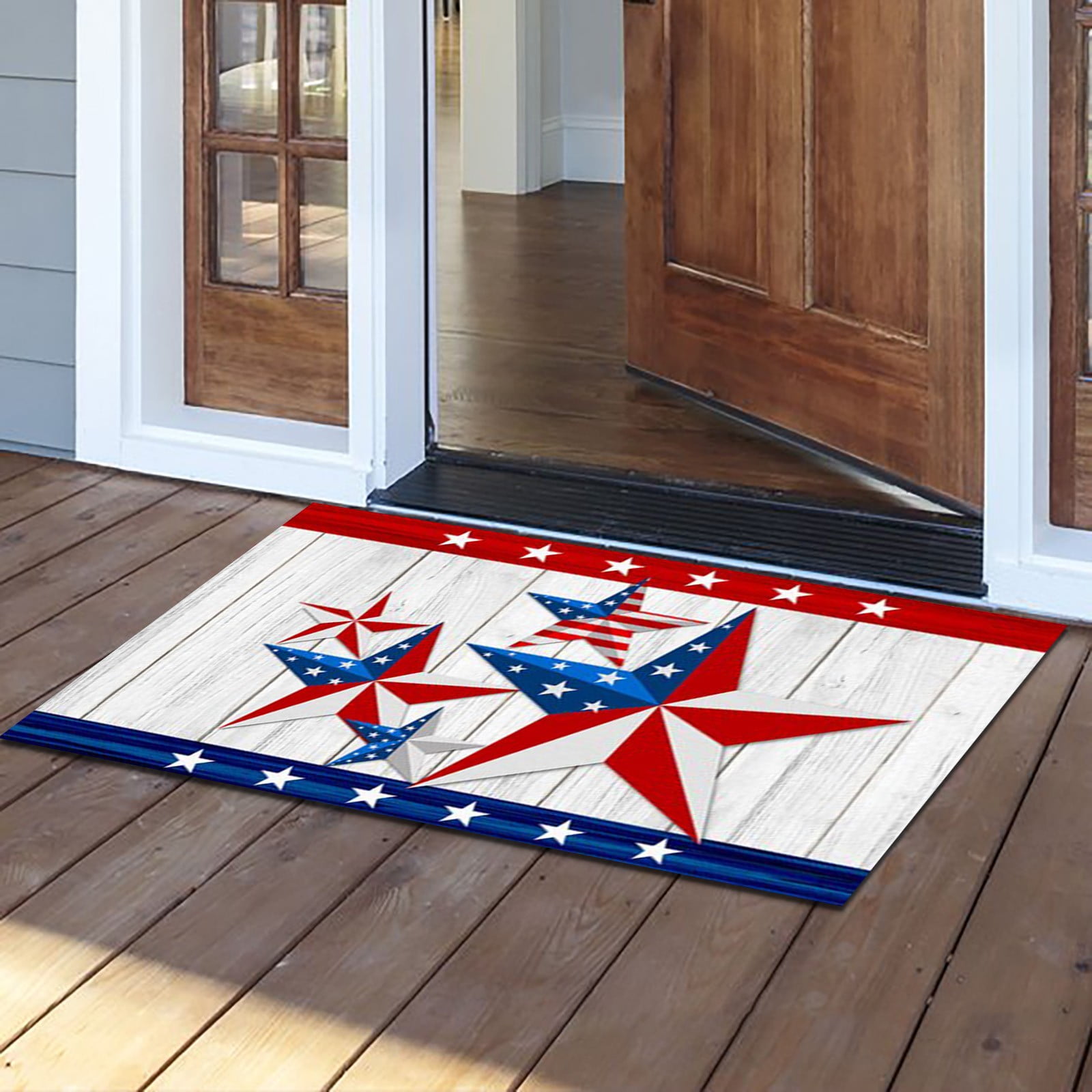 Jierger Patriotic Doormat 4th of July Door Mat Indoor Outdoor American ...