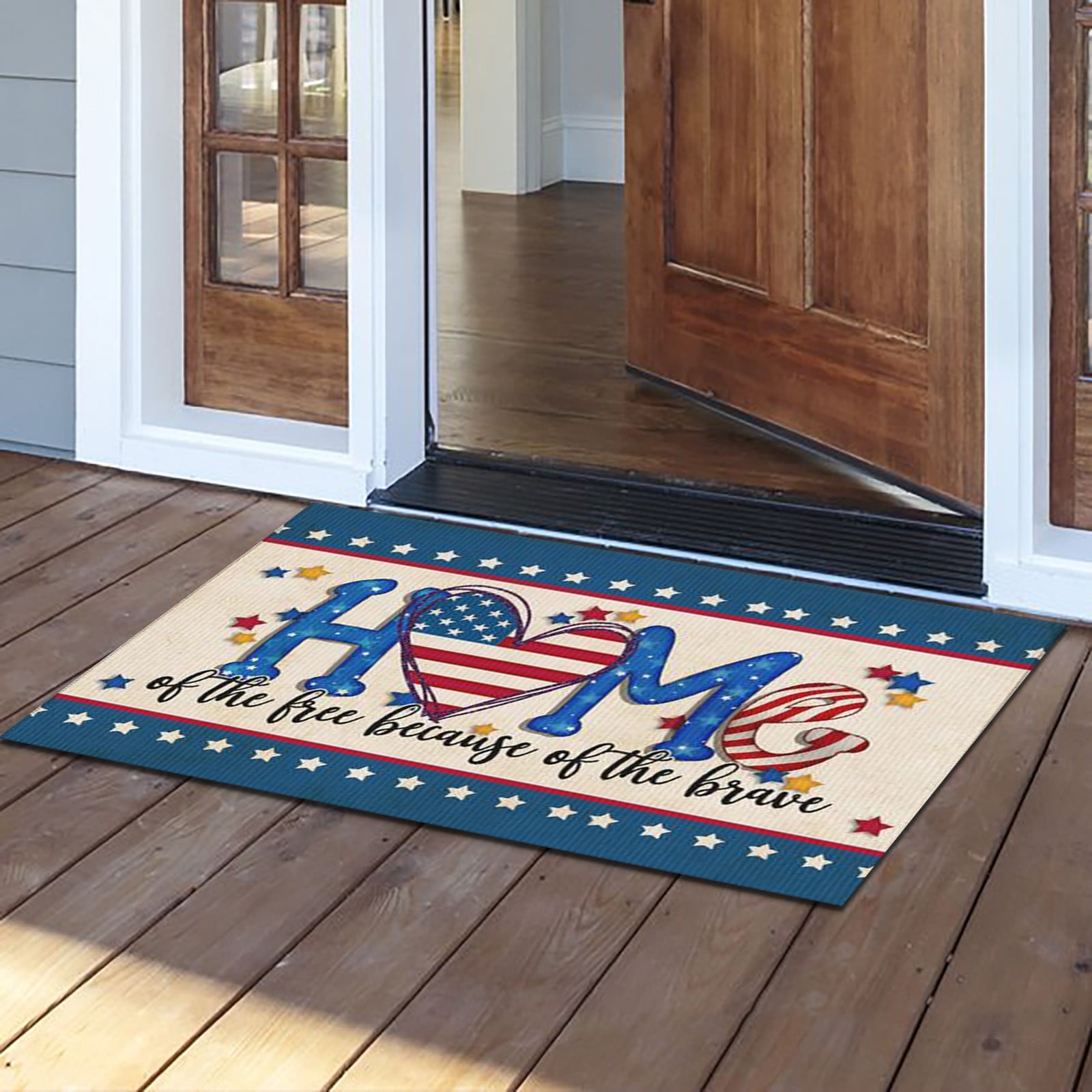 Jierger Patriotic Doormat 4th of July Door Mat Indoor Outdoor American ...