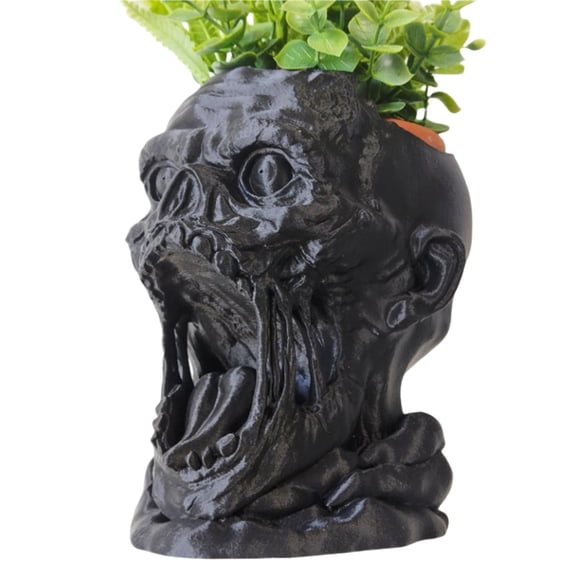 Jierger 𝒔𝒌𝒖𝒍𝒍 Planter Pot Resin Flower Succulents Pot Planter 𝒔𝒌𝒖𝒍𝒍 Head Flowerpot Halloween Skeleton Sculpture Decor for Home Office Decoration